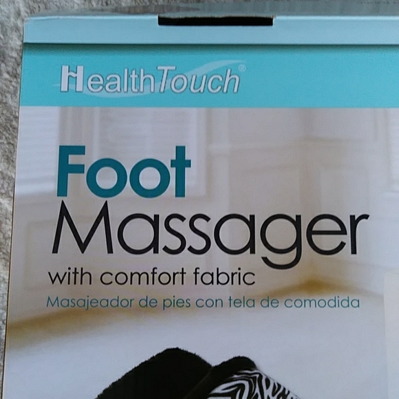 NWOT Health Touch Vibrationg Foot Massager with Comfort Fabric Black White - Picture 14 of 16